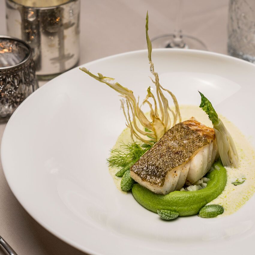 Main course Cod spinach mousseline fennel tartare