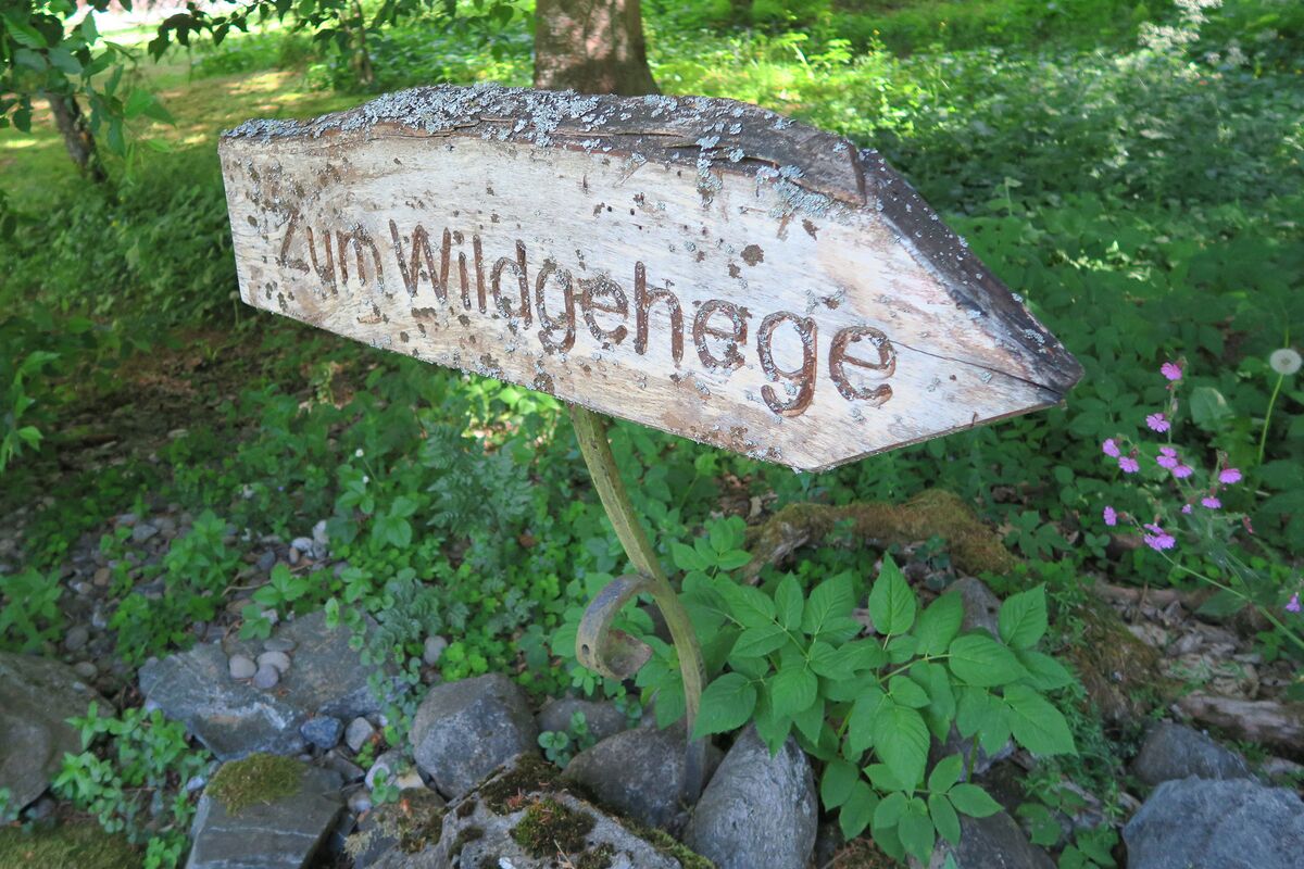 Wildgehege-Wegweiser aus Holz